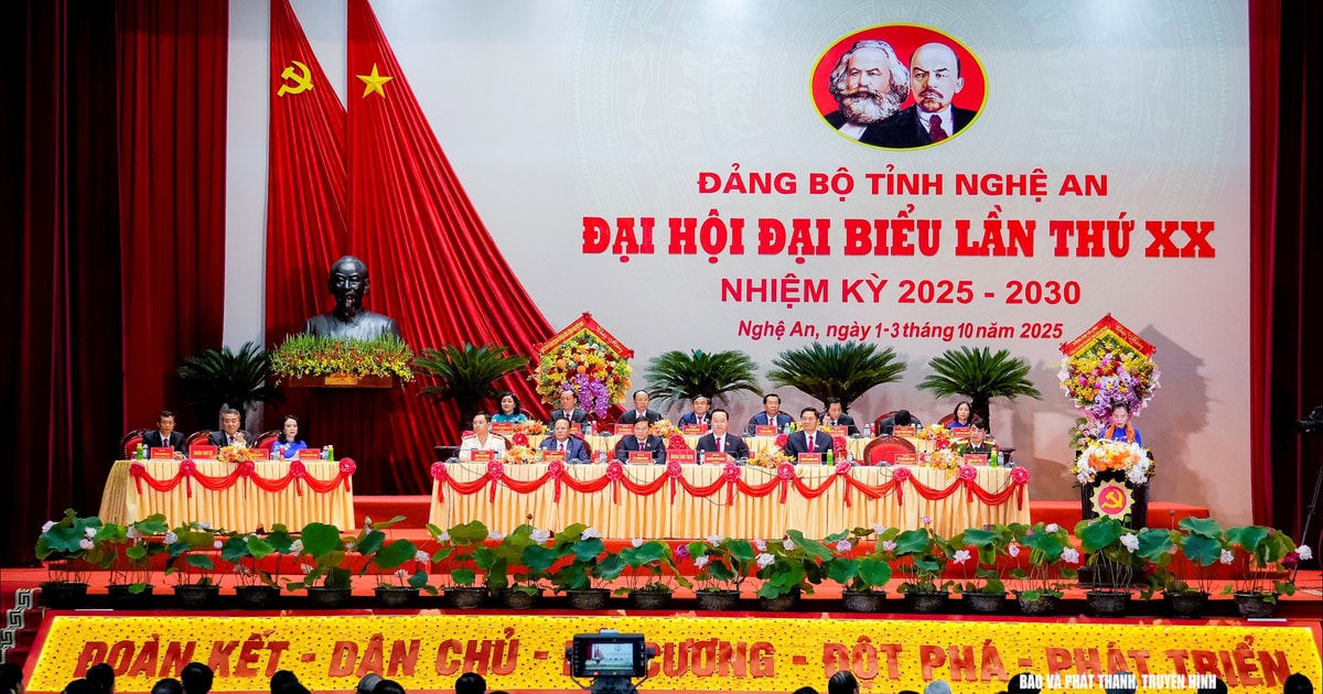 Khai mạc trọng thể Đại hội đại biểu Đảng bộ tỉnh Nghệ An lần thứ XX, nhiệm kỳ 2025 - 2030