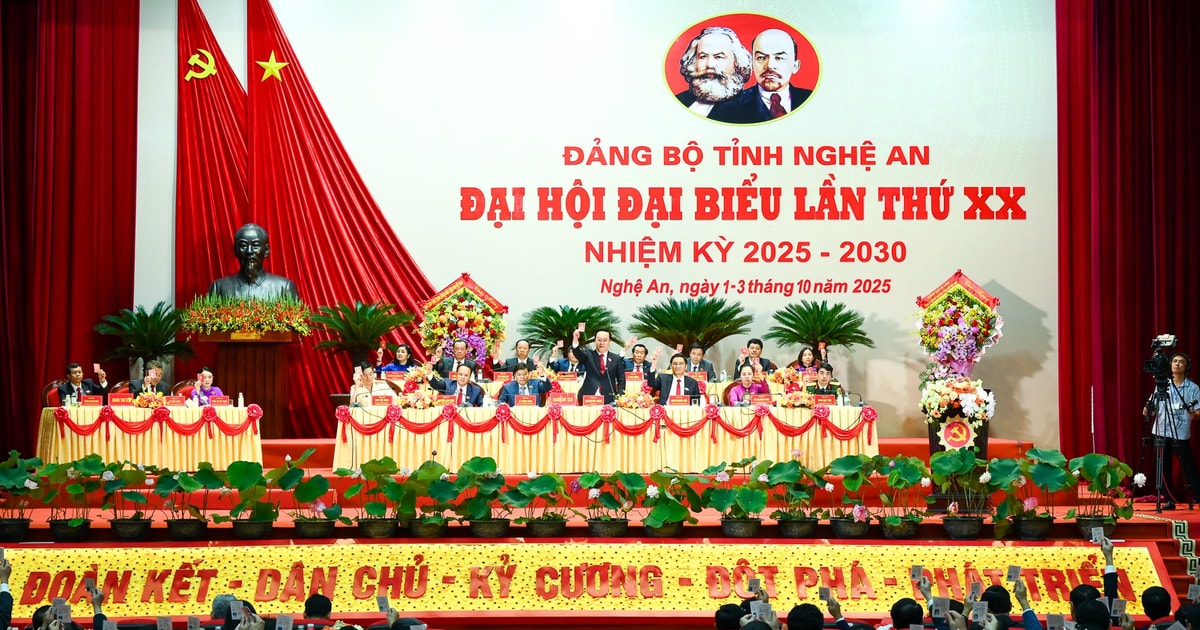 Nghị quyết Đại hội đại biểu Đảng bộ tỉnh Nghệ An khóa XX, nhiệm kỳ 2025 - 2030