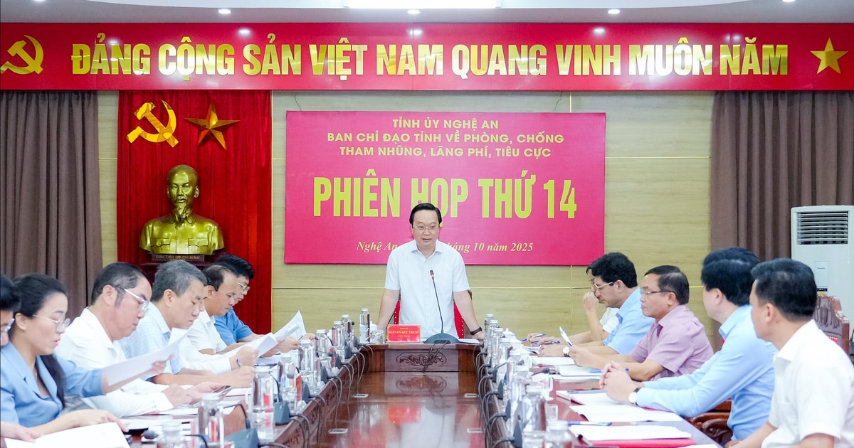 Ban Chỉ đạo về phòng, chống tham nhũng, lãng phí, tiêu cực tỉnh Nghệ An họp phiên thứ 14