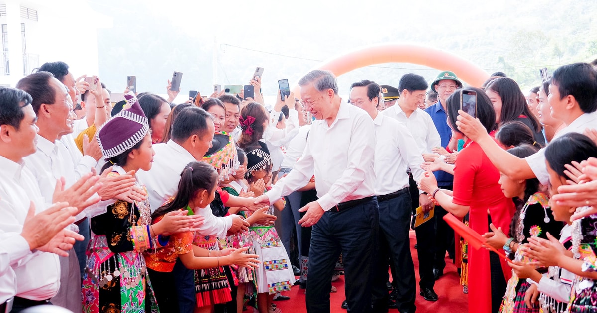 Tổng Bí thư Tô Lâm dự Lễ khởi công xây dựng Trường Phổ thông nội trú liên cấp TH và THCS Na Ngoi, tỉnh Nghệ An