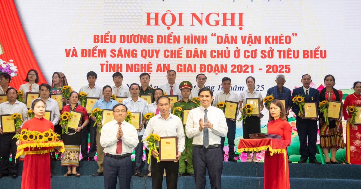 Nghệ An biểu dương 151 điển hình 'Dân vận khéo', điểm sáng quy chế dân chủ ở cơ sở giai đoạn 2021 – 2025