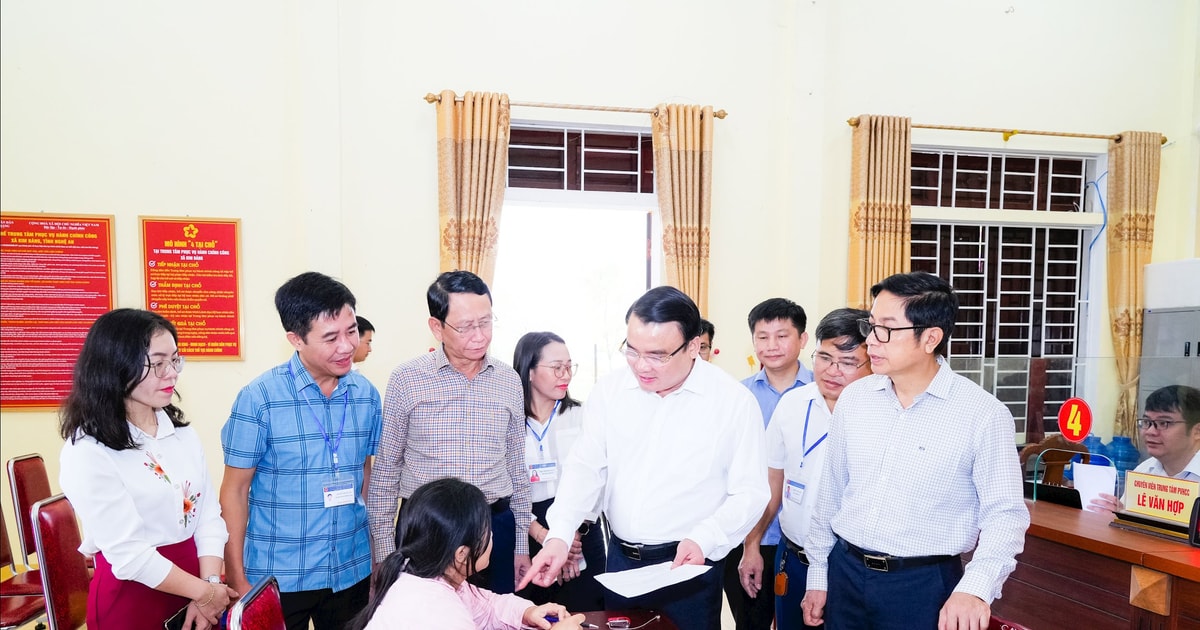 Lãnh đạo UBND tỉnh Nghệ An kiểm tra thực tế, tháo gỡ khó khăn, vướng mắc trong thực hiện chính quyền địa phương 2 cấp