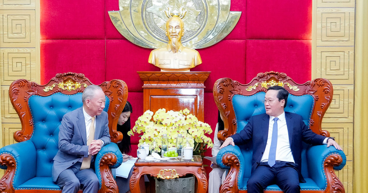 Bí thư Tỉnh ủy Nguyễn Đức Trung tiếp Chủ tịch Tập đoàn xây dựng Thái Bình Dương