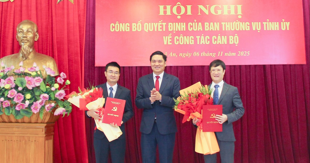 Các đồng chí Đặng Đình Quang và Trần Đình Dũng được bổ nhiệm giữ chức Phó Chánh Văn phòng Tỉnh ủy Nghệ An