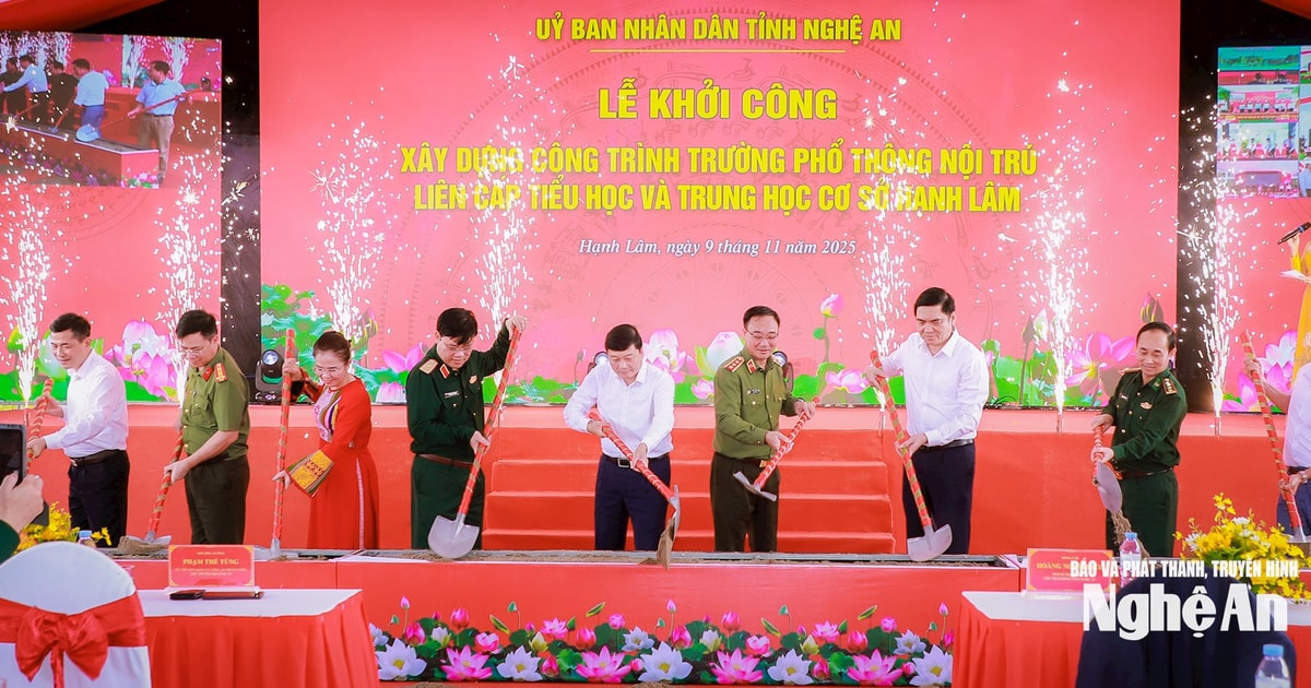 Nghệ An đồng loạt khởi công 9 trường phổ thông liên cấp khu vực biên giới