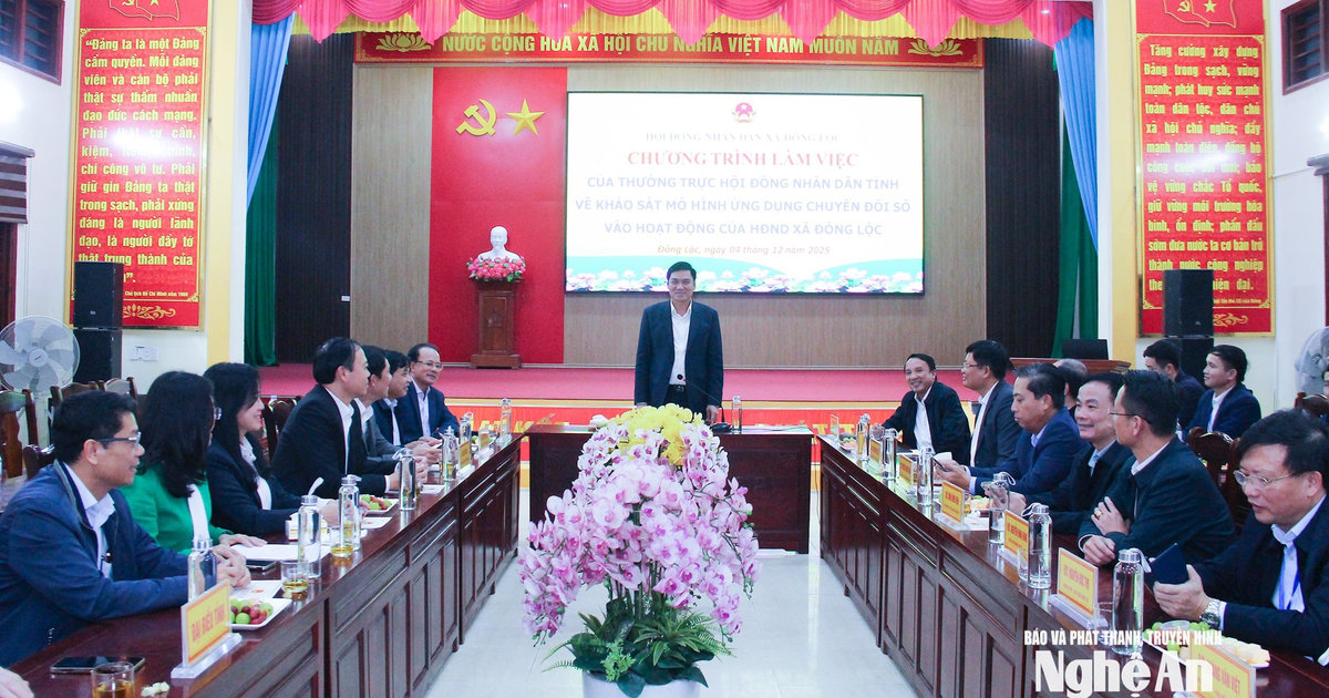 Thường trực HĐND tỉnh Nghệ An khảo sát công tác chuyển đổi số tại xã Đông Lộc