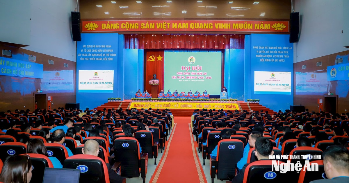 Trọng thể Đại hội Công đoàn tỉnh Nghệ An lần thứ XX, nhiệm kỳ 2025 - 2030