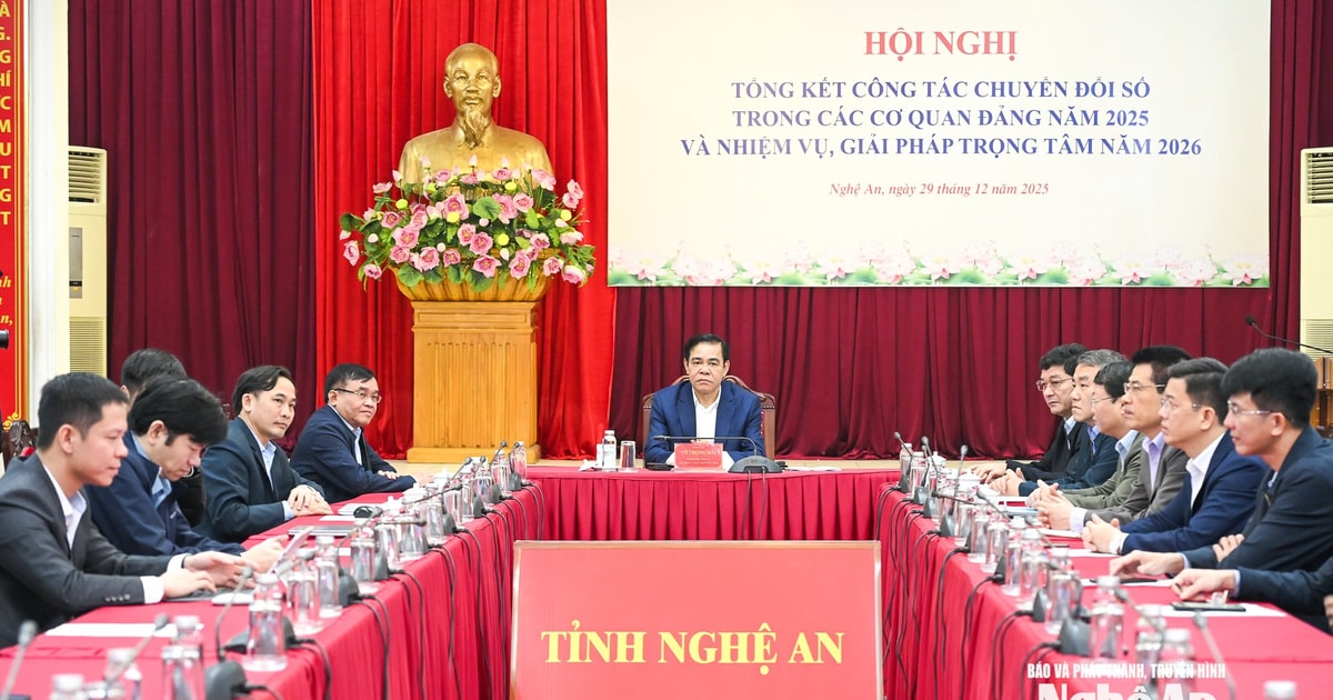 Hội nghị trực tuyến tổng kết công tác chuyển đổi số trong các cơ quan Đảng năm 2025, nhiệm vụ trọng tâm năm 2026