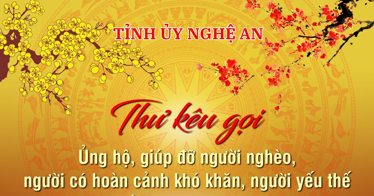 Bí thư Tỉnh ủy Nghệ An kêu gọi ủng hộ, giúp đỡ người nghèo, người có hoàn cảnh khó khăn, người yếu thế đón Tết Bính Ngọ năm 2026