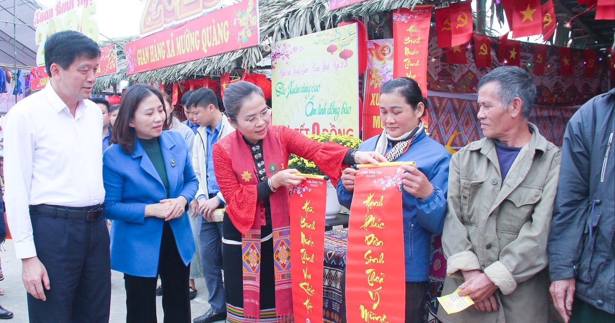 Đồng chí Võ Thị Minh Sinh thăm, tặng quà, chúc Tết tại xã Quế Phong