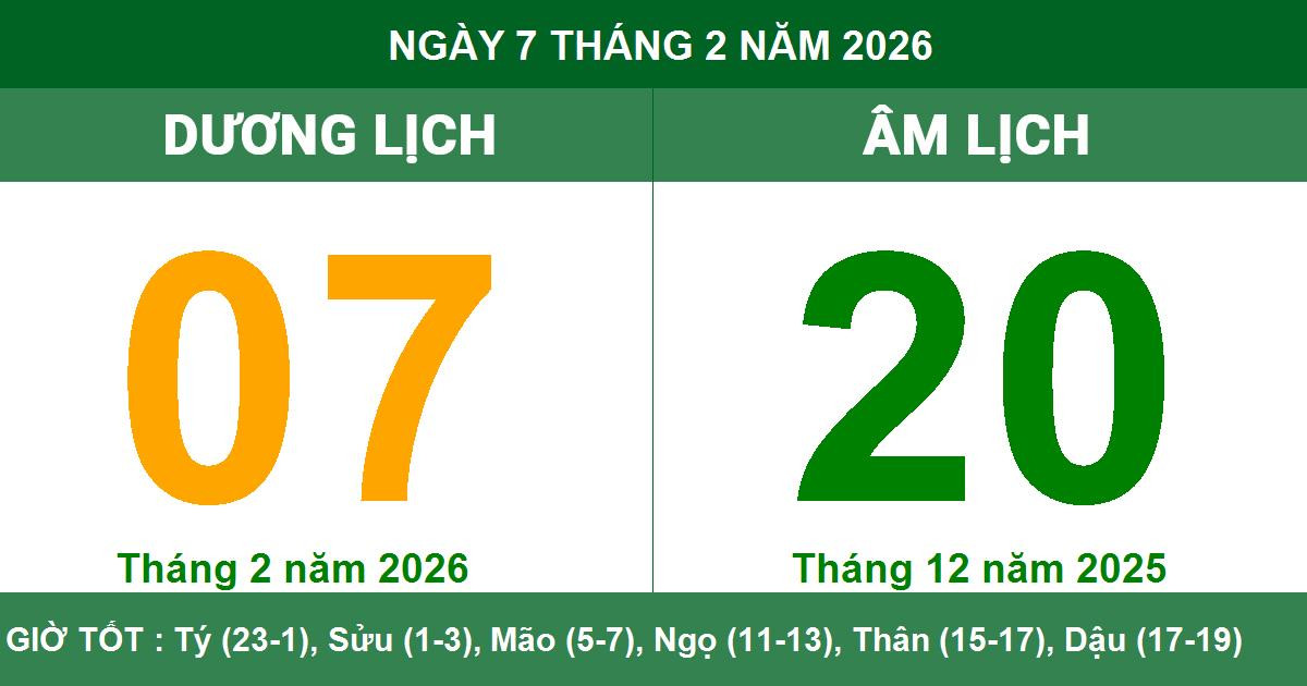 Lunar Calendar for February 7, 2026: View auspicious hours and detailed ...