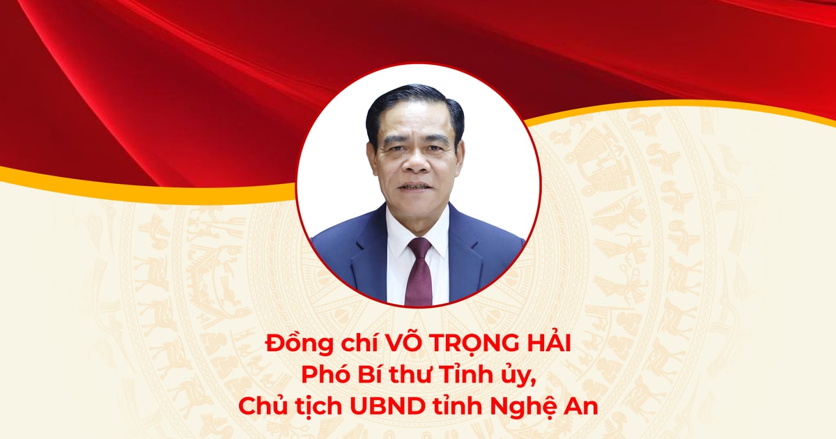 Chân dung đồng chí Võ Trọng Hải - Phó Bí thư Tỉnh ủy, Chủ tịch UBND tỉnh Nghệ An