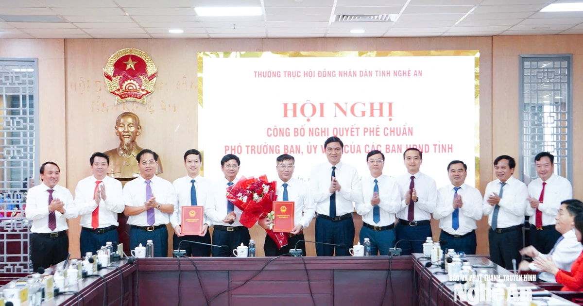 Thường trực HĐND tỉnh Nghệ An công bố các nghị quyết phê chuẩn công tác cán bộ