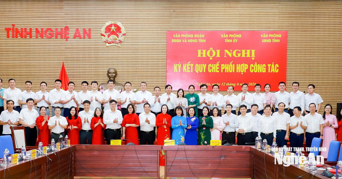 Ký kết Quy chế phối hợp giữa Văn phòng Tỉnh ủy, Đoàn ĐBQH và HĐND tỉnh, UBND tỉnh Nghệ An