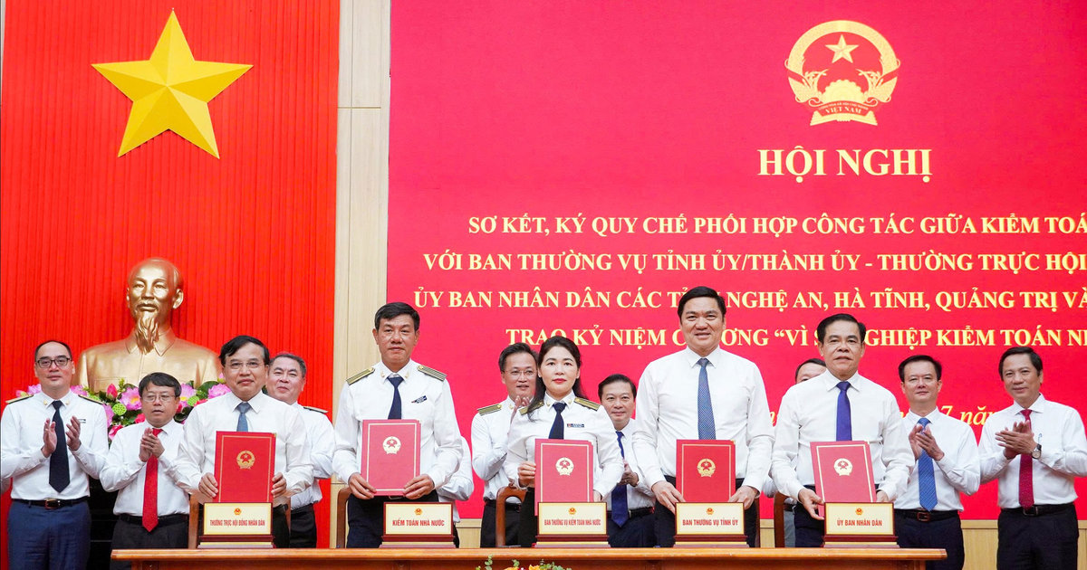 Kiểm toán Nhà nước ký kết quy chế phối hợp với Nghệ An, Hà Tĩnh, Quảng Trị và Huế