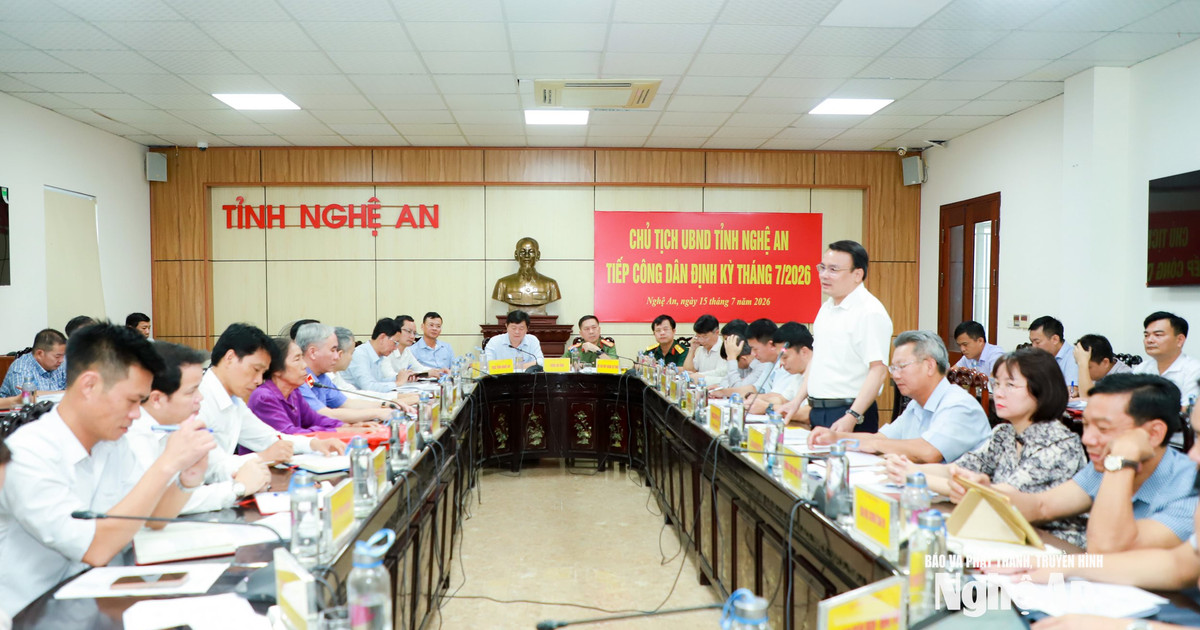 Lãnh đạo UBND tỉnh Nghệ An tiếp công dân phiên định kỳ tháng 7/2026