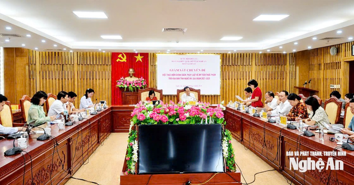 Đoàn Đại biểu Quốc hội tỉnh Nghệ An giám sát công tác quản lý an toàn thực phẩm