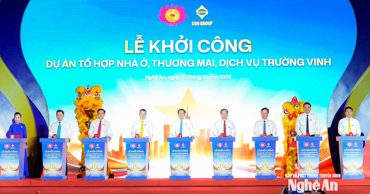 Nghệ An khởi công dự án tổ hợp nhà ở, thương mại, dịch vụ gần 9.000 tỷ đồng do Sun Group đầu tư