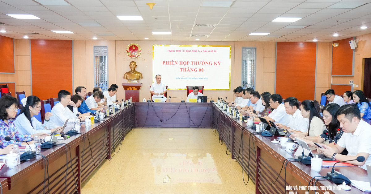 Thường trực HĐND tỉnh họp phiên thường kỳ tháng 8/2026
