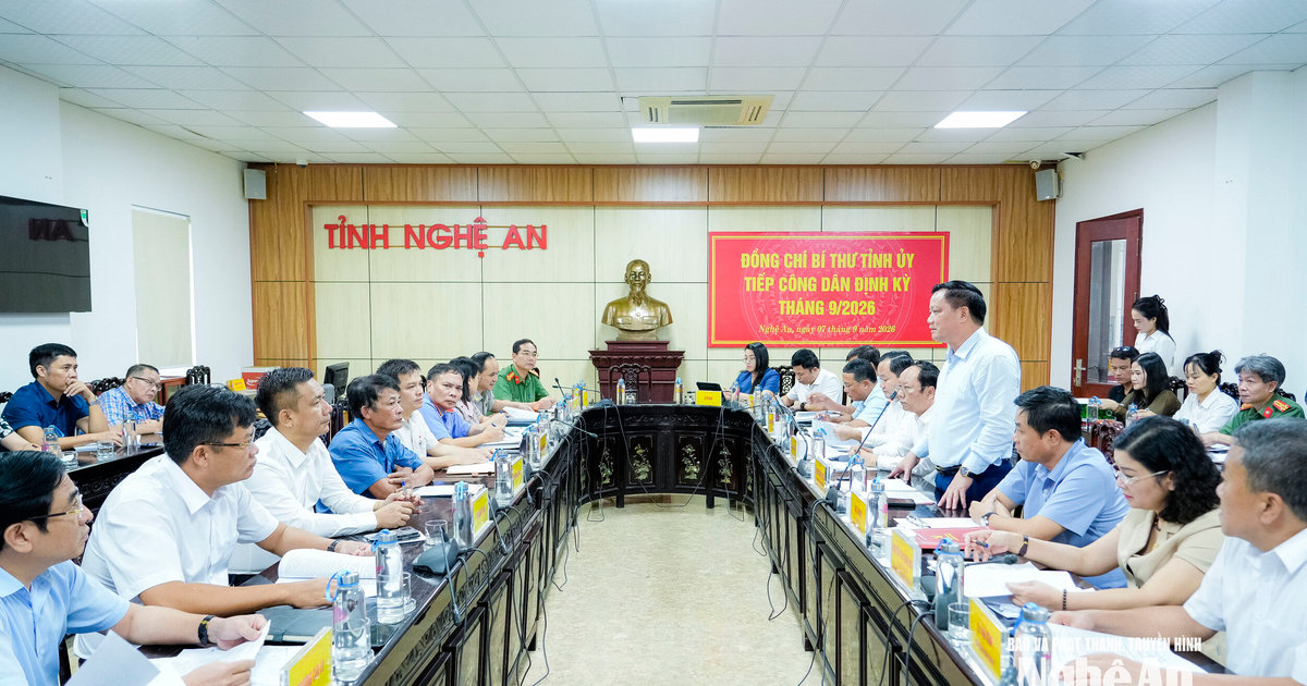 Bí thư Tỉnh uỷ Nghệ An Nguyễn Khắc Thận tiếp công dân định kỳ tháng 9/2026