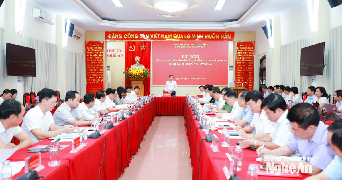 Thông qua dự thảo báo cáo kết quả kiểm tra, giám sát đợt 3 đối với Ban Thường vụ Tỉnh ủy Nghệ An