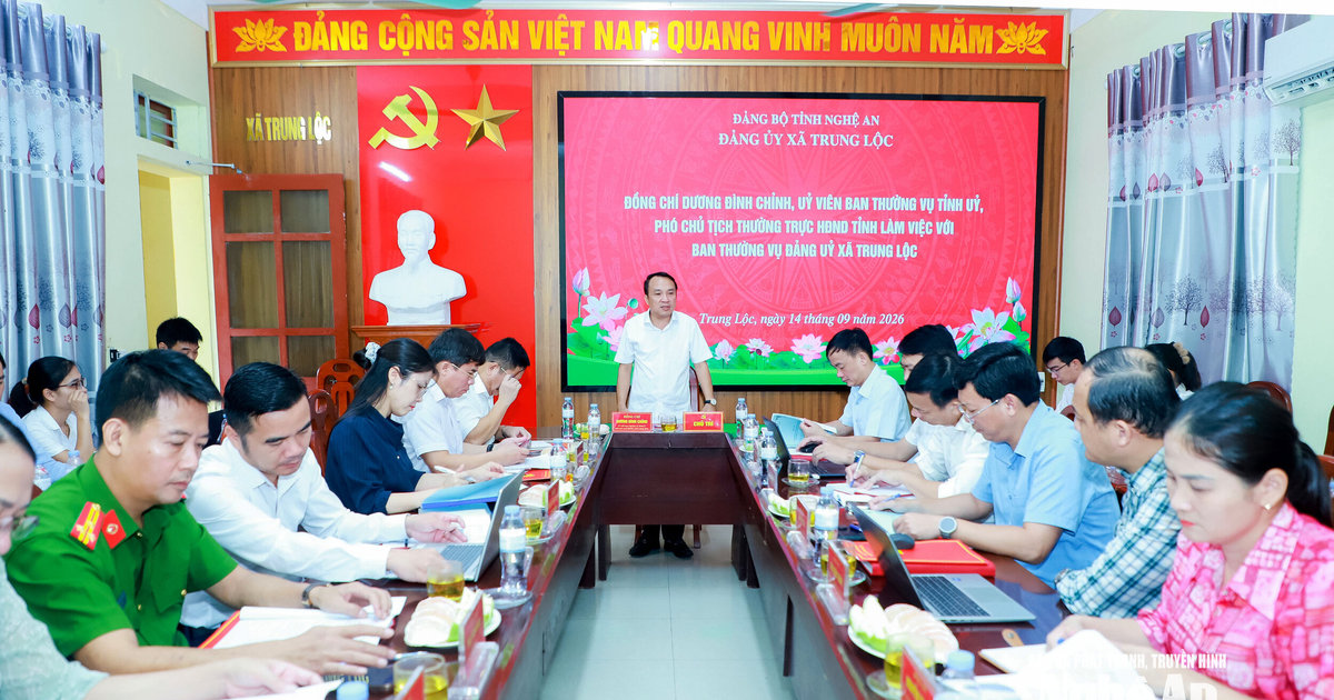 Phó Chủ tịch Thường trực HĐND tỉnh làm việc với Ban Thường vụ Đảng ủy xã Trung Lộc