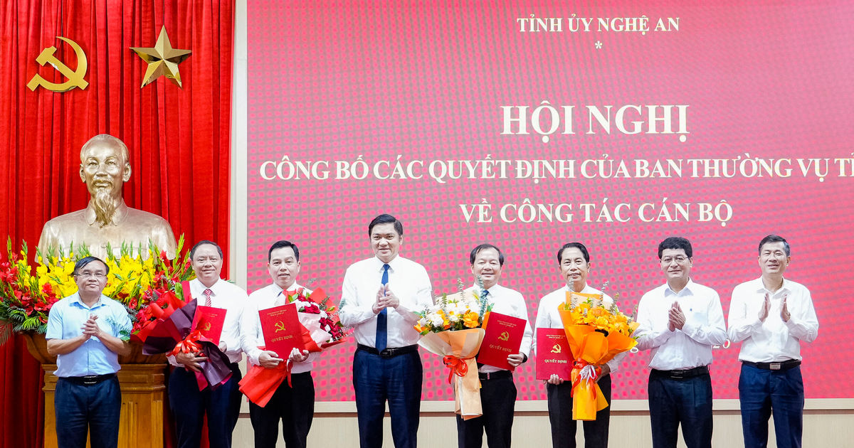 Ban Thường vụ Tỉnh ủy Nghệ An quyết định điều động, luân chuyển nhiều cán bộ