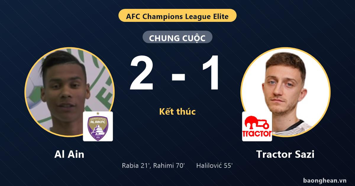 Al Ain defeated Tractor Sazi to maintain their top spot in the AFC ...