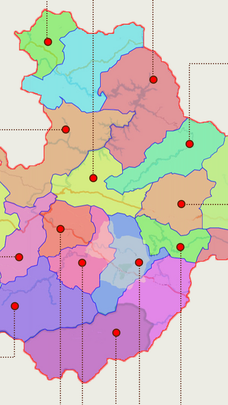 Bản đồ các điểm nguy cơ sạt lở, ngập lụt ở Tương Dương (Nghệ An)