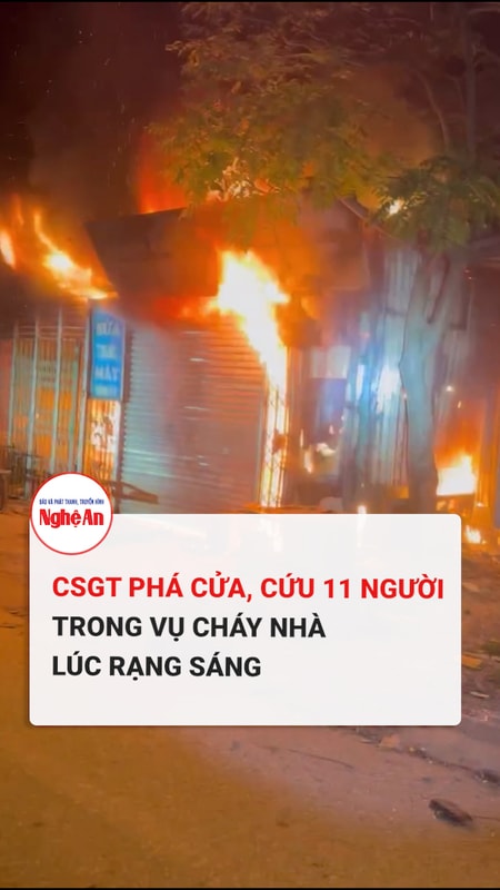 CSGT phá cửa, cứu 11 người trong vụ cháy nhà lúc rạng sáng