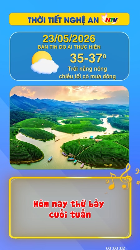 Thời tiết Nghệ An hôm nay 23/05/2026