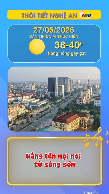 Thời tiết Nghệ An hôm nay 27/05/2026