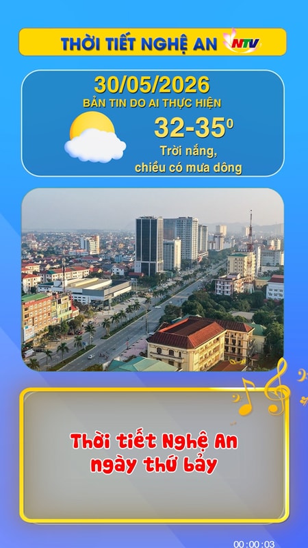 Thời tiết Nghệ An hôm nay - 30/05/2026