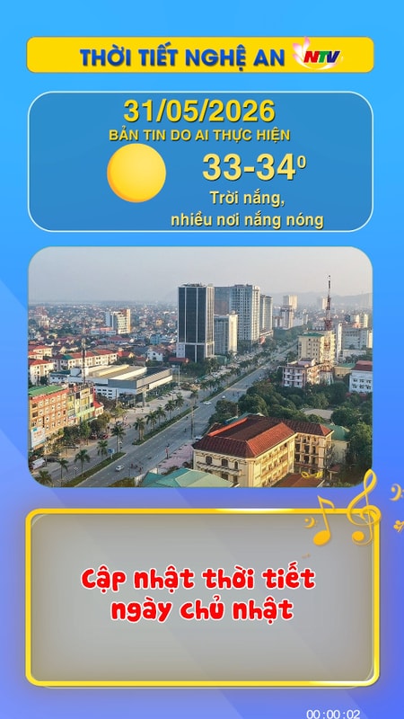 Thời tiết Nghệ An hôm nay 31/5/2026