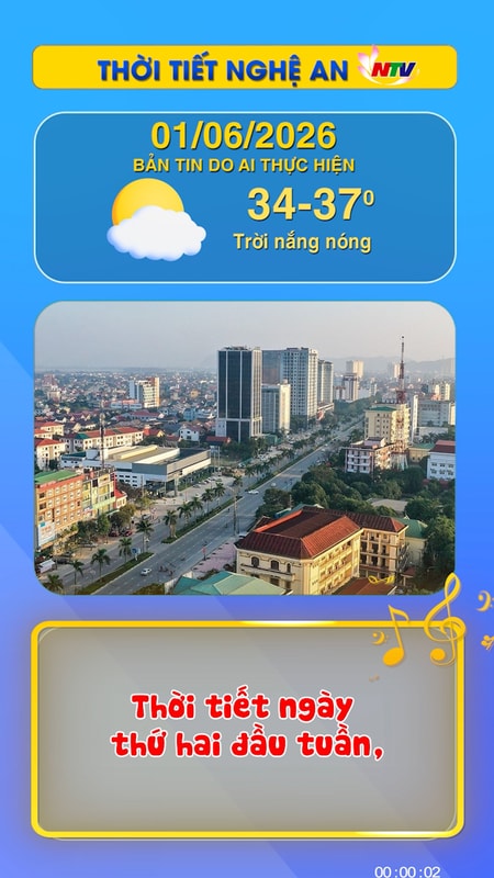 Thời tiết Nghệ An hôm nay 01/06/2026