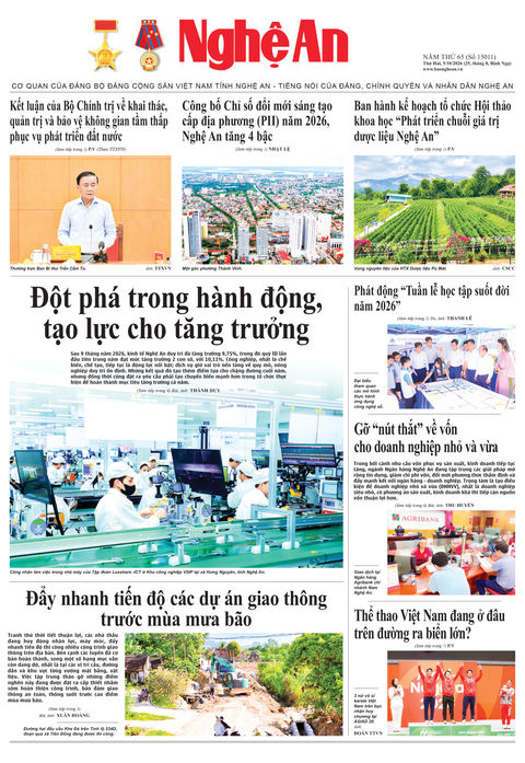 Trang nhất Số 15011 ngày 5-10-2026