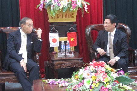 Đồng chí Hồ Đức Phớc tiếp, làm việc với Đại sứ Nhật Bản tại Việt Nam