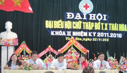 Hội Chữ thập đỏ Thị xã Thái Hòa tổ chức Đại hội lần thứ II