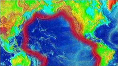 Anh công bố ảnh vành đai lửa Thái Bình Dương