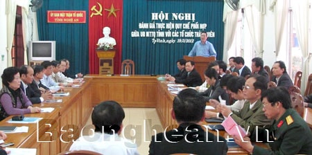 Tăng cường phối hợp giữa MTTQ và các tổ chức thành viên