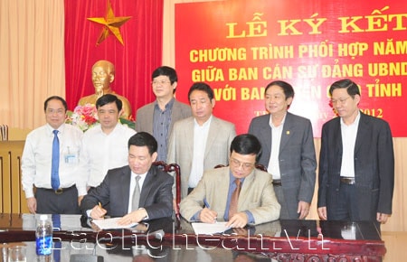 Ký kết chương trình phối hợp giữa Ban Cán sự Đảng UBND tỉnh với Ban Tuyên giáo Tỉnh uỷ