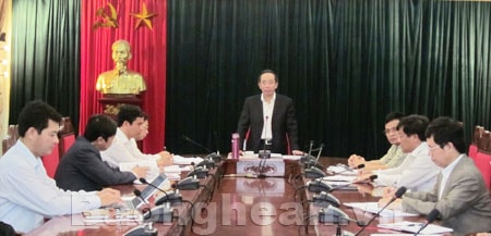 Thường trực Tỉnh ủy làm việc với các Ban Xây dựng Đảng, Văn phòng Tỉnh ủy