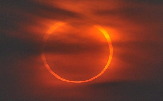 Rạng sáng ngày 21/5 sẽ xuất hiện nhật thực hình khuyên