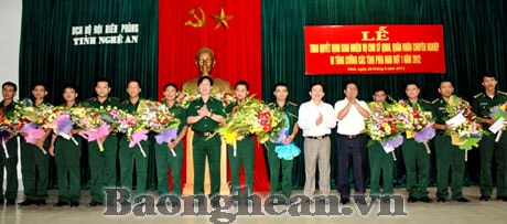 BĐBP Nghệ An tăng cường 106 sỹ quan, quân nhân chuyên nghiệp cho các tỉnh phía Nam
