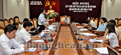 Đoàn ĐBQH Nghệ An lấy ý kiến góp ý Luật Quản lý thuế