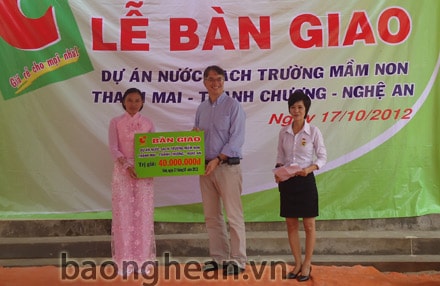 Big C bàn giao công trình nước sạch cho trường mầm non Thanh Mai (Thanh Chương)