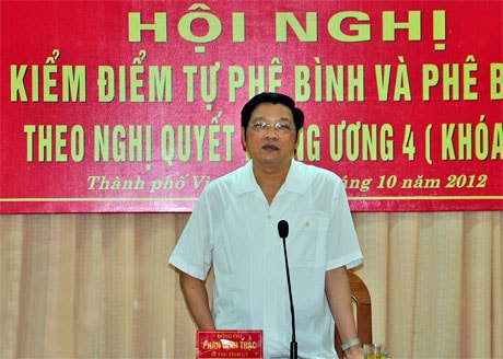 Đảng ủy BCHQS tỉnh: Kiểm điểm tự phê bình và phê bình theo NQ TƯ4 (Khóa XI).