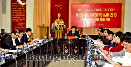 Hội nghị trực tuyến triển khai nhiệm vụ 2013 của ngành Nội vụ