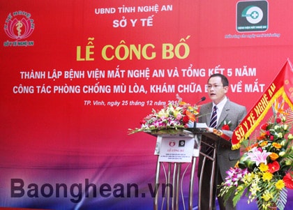 Công bố thành lập Bệnh viện Mắt Nghệ An