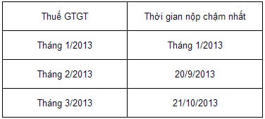 Thời gian gia hạn nộp thuế có thể đến tháng 1/2014